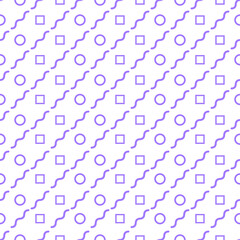 Abstract Seamless Pattern Purple Doodle Geometric Figures Background Vector