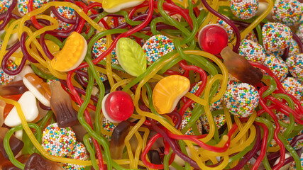 Fototapeta premium Tasty jelly sweets. Top view.