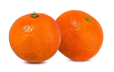 Fresh mandarin orange isolated on white background with clipping path