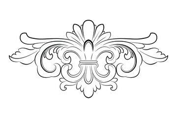 Balinese carving vector design in line shape