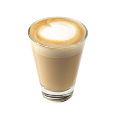glass of frothed milk with coffee 