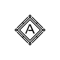 Initial A Monogram simple Luxury Vintage Square. logo design inspiration