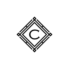 Initial C Monogram simple Luxury Vintage Square. logo design inspiration