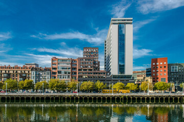 Fototapeta na wymiar View of the city of Bilbao, Spain, Europe. Date 02/05/2019