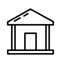 Bank outline vector icon illustration in white background