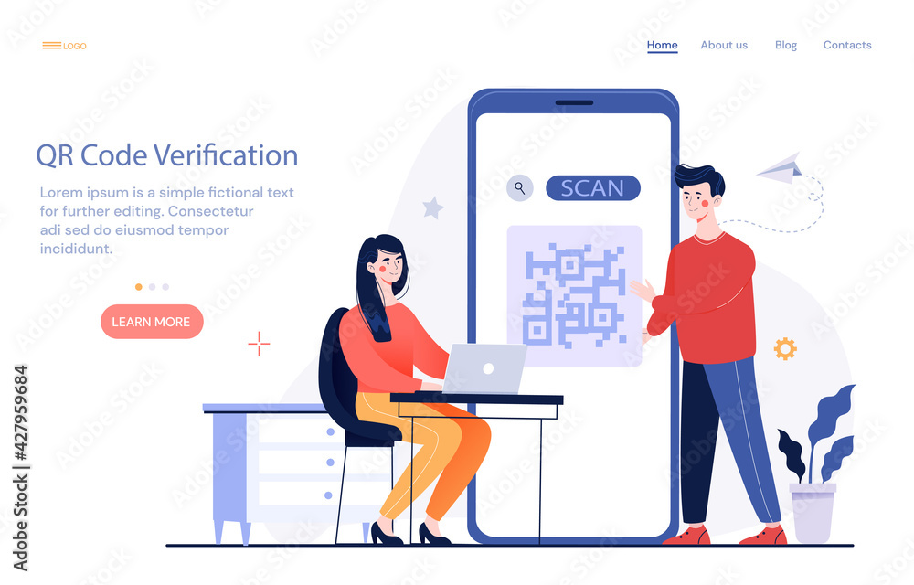 Poster setting qr code verification for online services