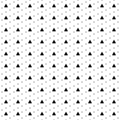 Square seamless background pattern from black cone symbols are different sizes and opacity. The pattern is evenly filled. Vector illustration on white background