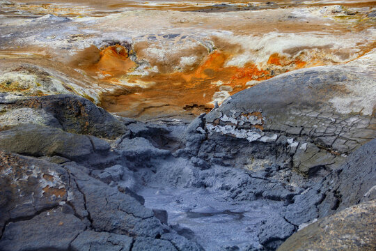 Mudpools at Hverar&ouml;nd/Hverir geothermal area, N&aacute;mafjall, M&yacute;vatn region, Iceland