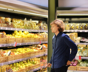 Man buying fruits at the market