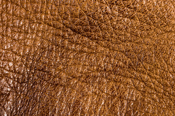 Old vintage genuine soft brown leather texture background, top layer with pores and scratches, macro, close-up
