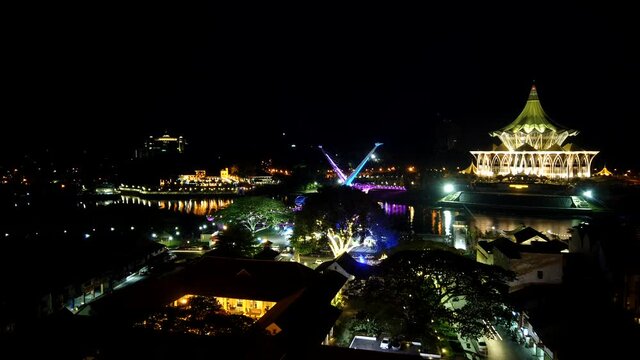 Timelapse of Dewan Undangan Negeri Sarawak or Sarawak Legislative Buildings