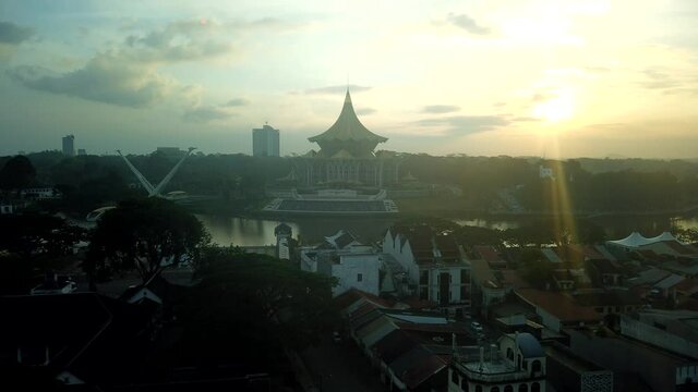 Timelapse of Dewan Undangan Negeri Sarawak or Sarawak Legislative Buildings