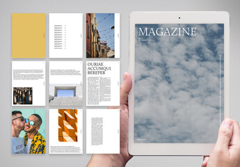 Indie Digital Magazine with Yellow Accents