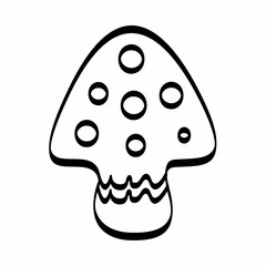 Contour icon of the mushroom fly agaric