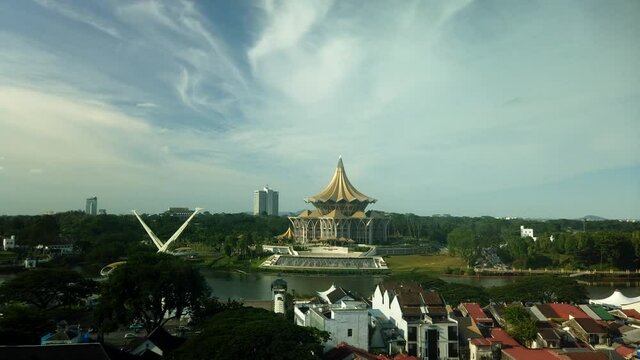 Timelapse of Dewan Undangan Negeri Sarawak or Sarawak Legislative Buildings