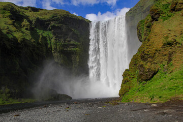 The mighty Skógafoss is a waterfall on the Skógá river in the south of Iceland