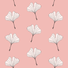 Seamless ginkgo leaves pattern