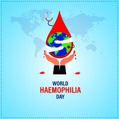 World Haemophilia Day 17th April Medical Banner Template. International Awareness Concept With World Haemophilia Day. vector illustration 