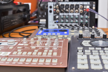 Professional analog synthesizers, drum machine and sampler for creating electronic music. Equipment and devices for musicians for electronic music production and live performances.