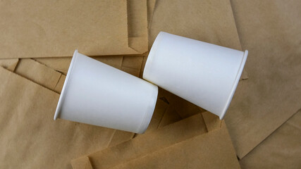 Empty paper package, eco-friendly disposable biodegradable packaging for goods, and empty paper...