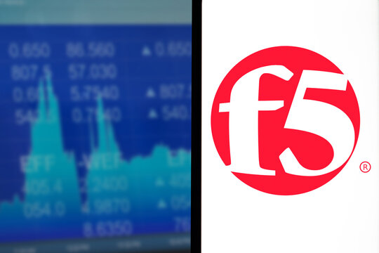 April 15, 2021, Brazil. In this photo illustration the F5 Networks logo seen displayed on a smartphone screen.