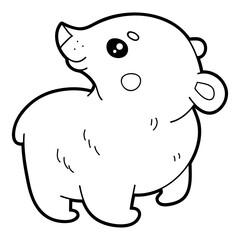 Vector illustration coloring page with cartoon polar bear for children, coloring and scrap book, printable