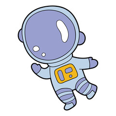 Vector educational illustration of cute cartoon astronaut for children and scrap book