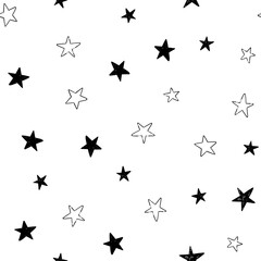 Star doodle seamless pattern. Background texture.