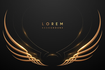 Abstract gold wings on black background © d1sk