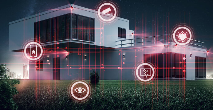 Haus - Videoüberwachung - Eigenheim - Technologie Konzept
