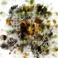 Modern art. Colorful contemporary artwork. Color strokes of paint. Brushstrokes on abstract background. Brush painting.