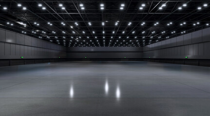 Empty hall exhibition center. backdrop for exhibition stands.3d render. - obrazy, fototapety, plakaty