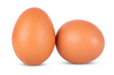 Group of brown eggs isolated on white background