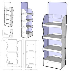 Box for Display Stand and Die-cut Pattern.