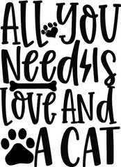 Typography lettering with black letters isolated on white background. Modern vector design, dog and cats lover quote.