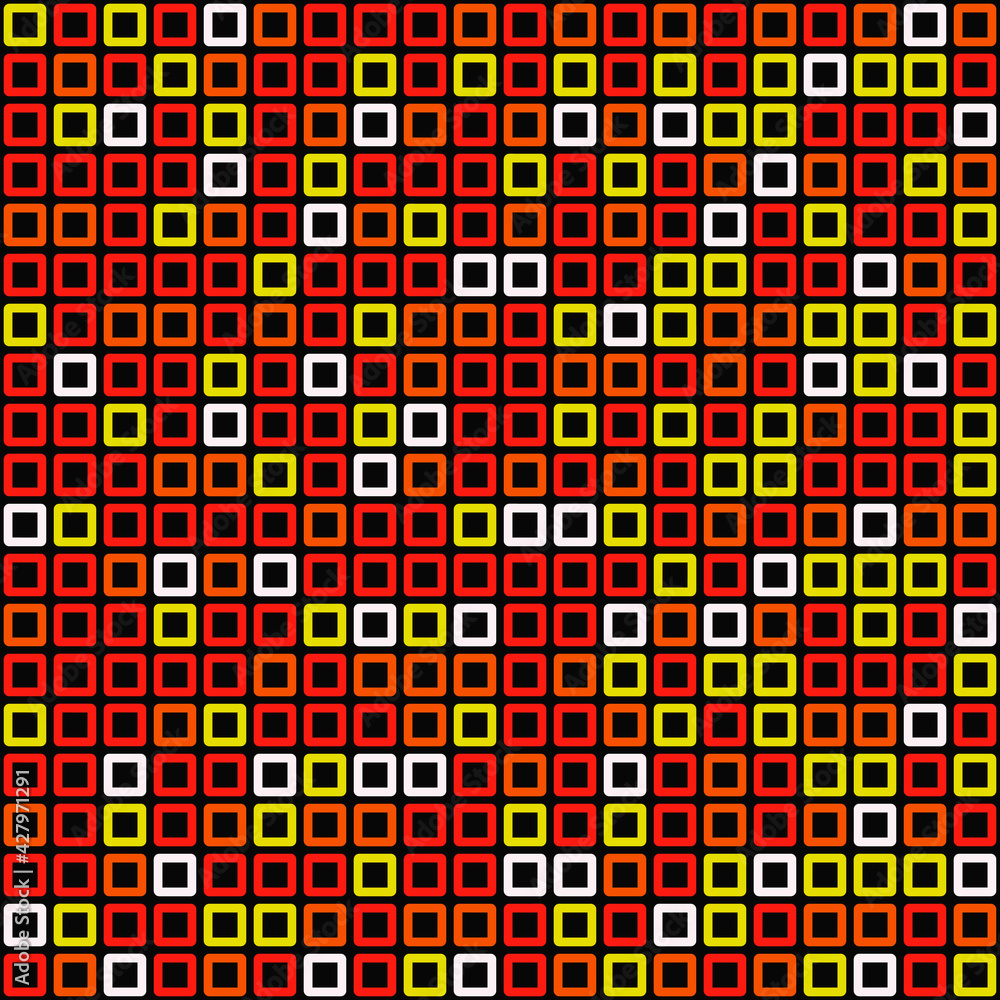 Poster empty squares ornament. mosaic citrus squares puzzle. vector.
