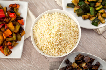 Couscous whit mixed vegetables. High quality photo.