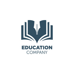 education logo design with geometry