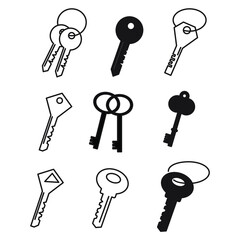 key icons set. key pack symbol vector elements for infographic web.