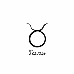 Hand drawn taurus zodiac illustration. Simple line taurus zodiac icon. Taurus vector symbol. Hand drawing taurus sign
