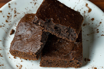 Brownie on white plate