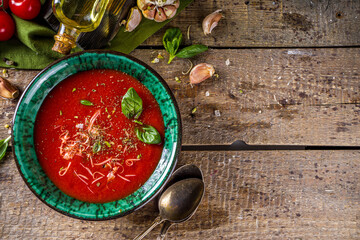 Fototapeta na wymiar Summer tomato soup