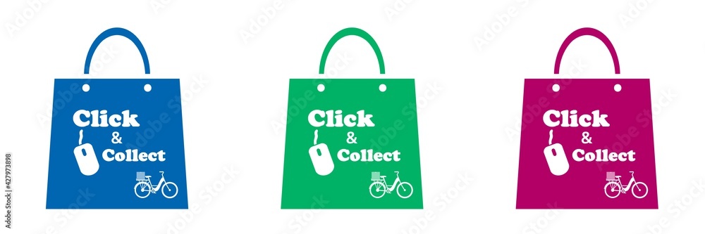 Poster Click & collect, achat en ligne à emporter