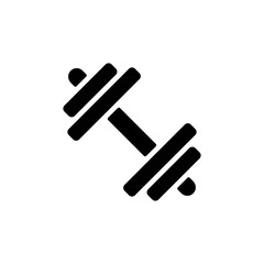 Dumbbell flat vector glyph icon. Sport sign