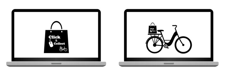 Click & collect, achat en ligne à emporter, ordinateur portable