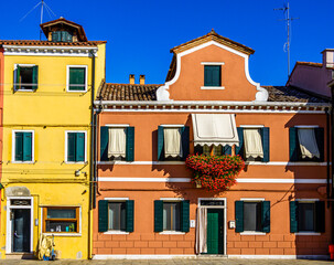 famous old town of Burano near Venice