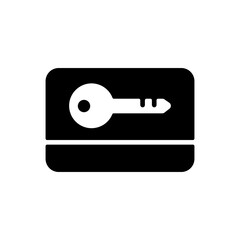 Card key flat vector isolated sign glyph icon