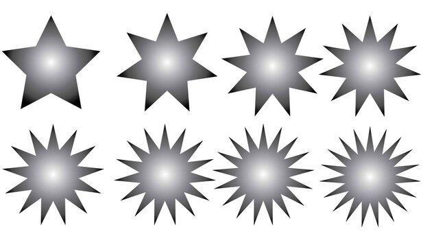 Star - vector set - black on white background
