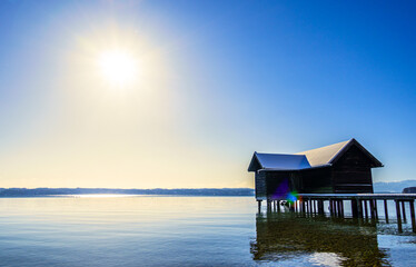 small hut at the starnberg lake