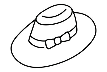 Women's doodle Style feather, flowers Hat, Headdress isolated vector illustration, icon for fashion design, magazines, flyers, presentations